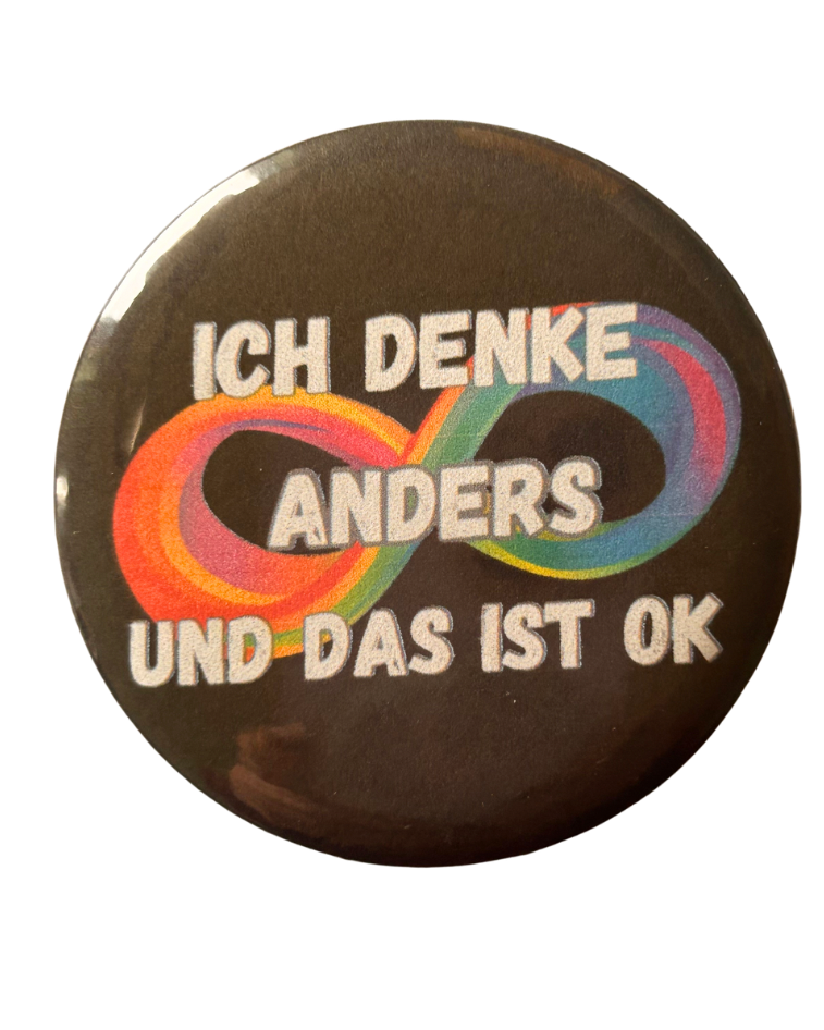 Button „Ich denke anders, und das ist ok