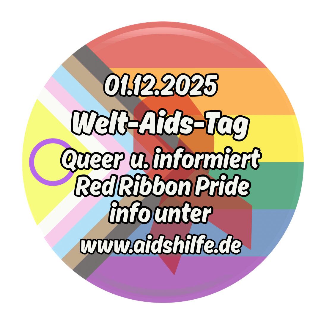 Button - Welt-Aids-Tag Red Ribbon pride