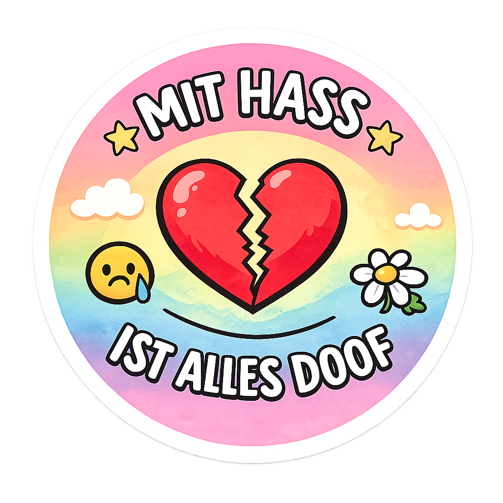 Button-Mit Hass ist alles Doof